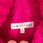 Lou & Grey for LOFT Pink Fringe Knit Turtleneck Sweater Women's Size Small Photo 3