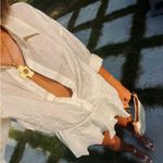 12th Tribe  Drop Waist White Mini Dress Photo 0