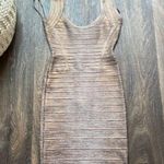 Herve Leger HERVÉ Leger Foil Round Neck Dress Photo 0