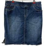 Westbound Stretch Denim Classic 5 Pocket Pull On Midi Blue Jean Skirt Womens 10 Photo 2