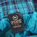 PINK - Victoria's Secret VS PINk flannel turquoise‎ plaid mini skirt size M festival Photo 5