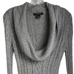 White House | Black Market Silver Gray Cable Knit Cowl Neck Sweater Size S Photo 4