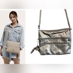 Kipling  Alvar Crossbody Metallic Bag Monkey Key Chain Fob Excellent Condition Photo 1