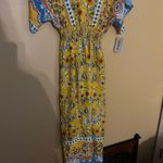 Kindred NWT  Anthropologie yellow gold floral maxi dress small Photo 4