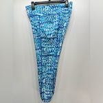 Chico's Weekends by Chico’s Royal Blue Teal & White Capri Leggings w Thigh Pockets 1/M Photo 3