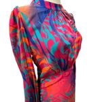 Cosel Draped Mini Dress Womens US 10 Pink Multicolor Tropical Retro Mod Colorful Photo 3