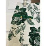 Eva Mendes Women’s Green Rose Floral MidiPencil Skirt With Gold Buttons Size 10 White Photo 3
