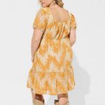 Torrid  Golden Yellow Two Tone Lace Tiered Babydoll Peasant Dress Photo 5