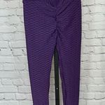 Gathered Scrunch Butt Tik Tok Textured Purple Leggings Size Small Photo 1