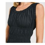 Rails  Anastasia Black Sleeveless Tiered Poplin Ruched Dress S Photo 1