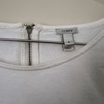 J.Crew Color Block Gray Cream White Back Zip Terry Cloth Sweater Size S Photo 3