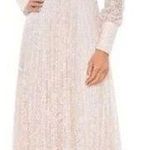 Mac Duggal  93679 Beaded Lace Long Sleeve Wrap Over Gown, Light Rose, Size 12 Photo 1