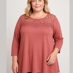 Status by Chenault Crochet Lace Neck Flowy Blouse Photo 0