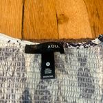 AQUA NWT  Bloomingdales Linen Blend Smocked Midi Dress Long Sleeve Floral White S Photo 3