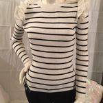 Stylus Ruffle Shoulder lite ribbed Cotton Top Black Photo 1