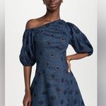 NWT Figue Darcy Dress Navy Eyelet Off Shoulder Mini Blue Size 2 Photo 0