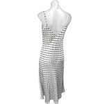 ZARA  White Silk Satin Polka Dot Sleeveless Cowl Neck Cami Midi Slip Tank Dress M Photo 1