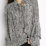 Free People Modern Muse Snakeskin Oversized High Low Top - Size- Medium Photo 0