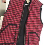 J.Crew Red and Black Checkered Vest Photo 0