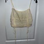Urban Outfitters  UO Crop Ruched Cinched Bow Linen Corset Cotton Coquette Cami M Photo 8