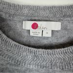 Boden Eva 100% Cashmere Crew Neck Sweater Size Medium Gray with Rainbow Stripe Photo 3