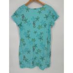 Fresh Produce  Starfish Turtle Print Dress Blue Coastal Chic Resortwear Casual M Photo 3