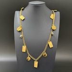 Liz Claiborne Vintage LCI Gold-tone Tarot Flower Star Moon Charm 38”Necklace 83g Photo 2