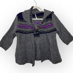 Free People Gretal Swing Hoodie Gray Knit Boho Artsy Textured Cardigan M Size M Photo 0