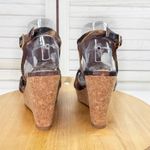 Fergalicious  Kenzie Animal Print Boho Cutout Peep Toe Wedge Sandals‎ Brown 8.5 Photo 4