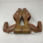Lucky Brand Famla Size 8 Brown Leather Slingback Platform Sandal Chunky Photo 5