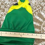 Emerald Green and Yellow Halter One Piece Swimsuit Size XXL Photo 2
