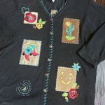 Susan Graver Vintage  1X XL Cardigan Sweater Western Boots Hat Cactus Horseshoe Photo 1