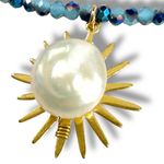 Free People  Ariana Ost Sunlight Choker in Blue NWT Sun Charm Bohemian Dainty Photo 6