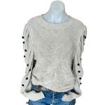 Marie Oliver White Balloon Sleeve Sweater XL Cottage Cotton Bobble Designer $258 Photo 7