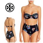 Tory Burch New.  black tea rose bikini set. L-bottom/M-top Normally $298 Photo 6