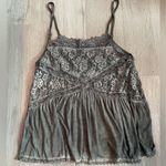 POL NWOT Gray Boho Lace Cami Top Adjustable Straps Size Medium Photo 3