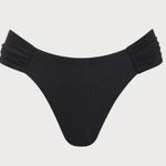 Berlook Black Ribbed Ruched Bikini Bottom ONLY 67 Size L Photo 4