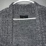 Attention Black White Marled Open Front Cardigan Sweater Women’s Size M Draped Hem Lightwe Photo 3