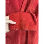 Chico's  Jacket Womens 3 (XL) Red Suede Mandarin Collar Frog Closure Leather Photo 7
