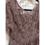 Altar'd State NEW Lace A Line Dress Mauve Taupe Short Sleeve Scoop Neck L Photo 7