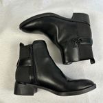 Calvin Klein  Women's Black Leather Ankle Boots Side Zip Comfort Low‎ Heel 7.5M Photo 5