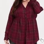Torrid Plaid Button Down Babydoll Shirt Photo 0