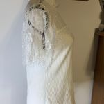 SheIn White Mock Neck Lace Top Photo 4