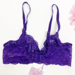 Savage X Fenty Unlined Shimmer Lace Underwire Bra: Purple Photo 3