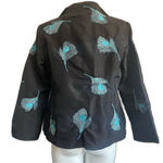 Vintage Rarities New Vietnam Embroidered Peacock Feather Jacket Black Blue Small Photo 3