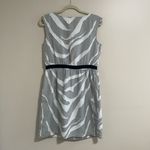 Loft Grey White Zebra Print Dress Size Medium Petite Photo 4