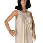 American Vintage Vintage Gilead USA long sleeveless nightgown lace satin in cream size medium Photo 5