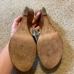 Jack Rogers Palm Beach wedge leather sandals silver tan Photo 3