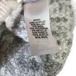 Hinge  Metallic Geometric Knit Sweater Womens XS Gray White Glam Photo 6