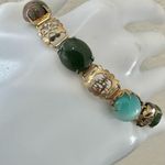 Vintage Chinese Green Stone Bracelet – Aventurine, Moss Agate, Amazonite & Unaki Photo 6